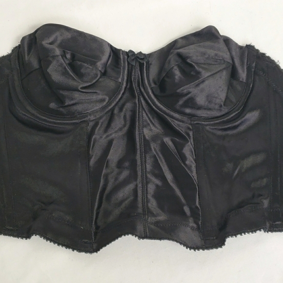 Vintage Y2K Vasserette 34B Low Back Strapless Bustier Black VGUC - Picture 11 of 11